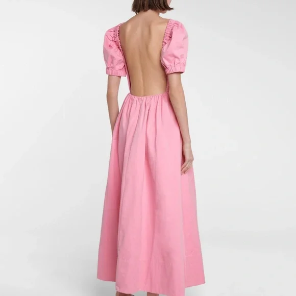 STAUD Alix Cotton-Blend Faille Maxi Dress - Baby Pink - Picture 3 of 5